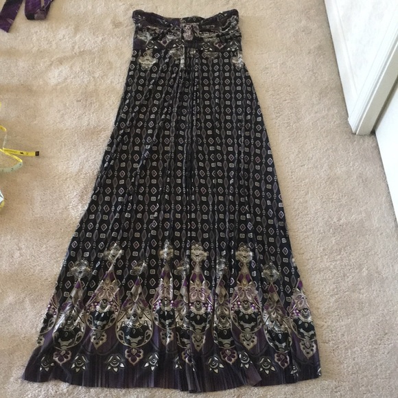 Strapless maxi geometric print - Picture 1 of 3